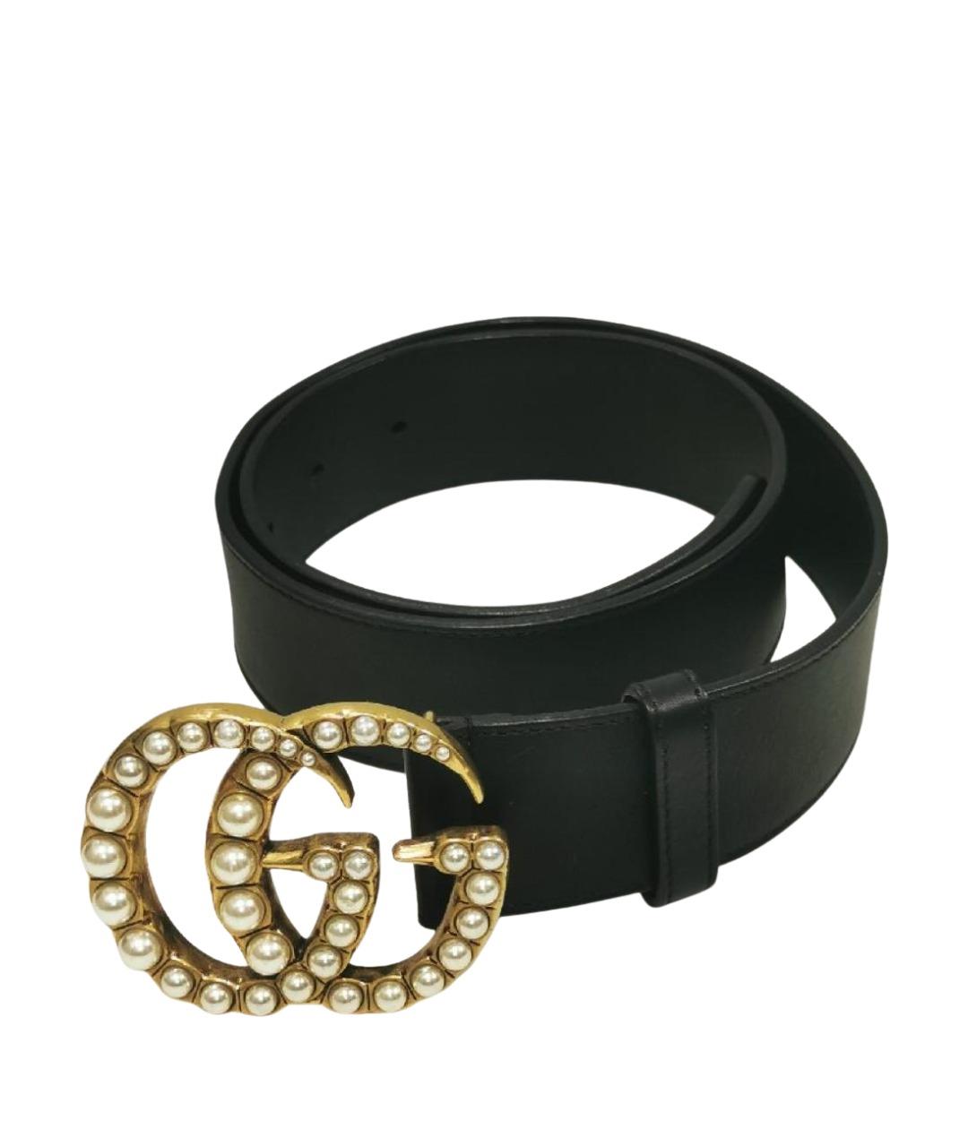 GUCCI Черный кожаный ремень, фото 1