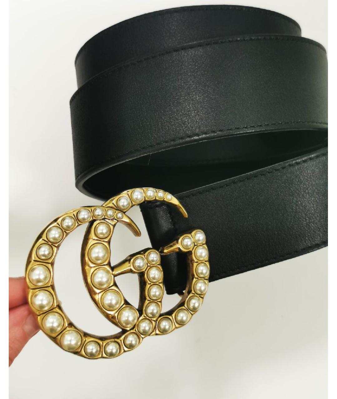 GUCCI Черный кожаный ремень, фото 3