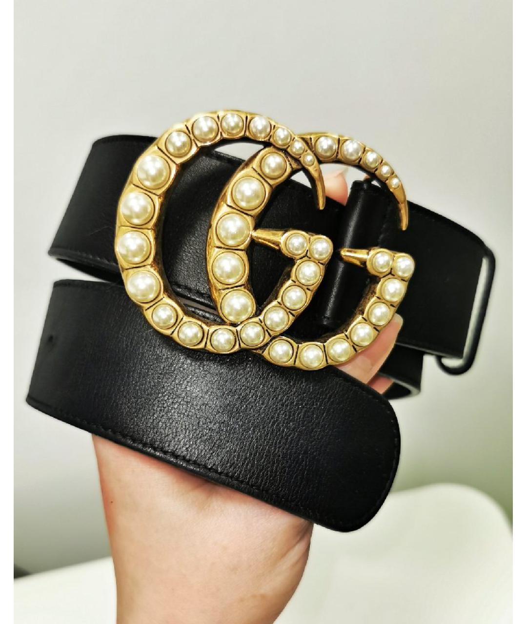 GUCCI Черный кожаный ремень, фото 2