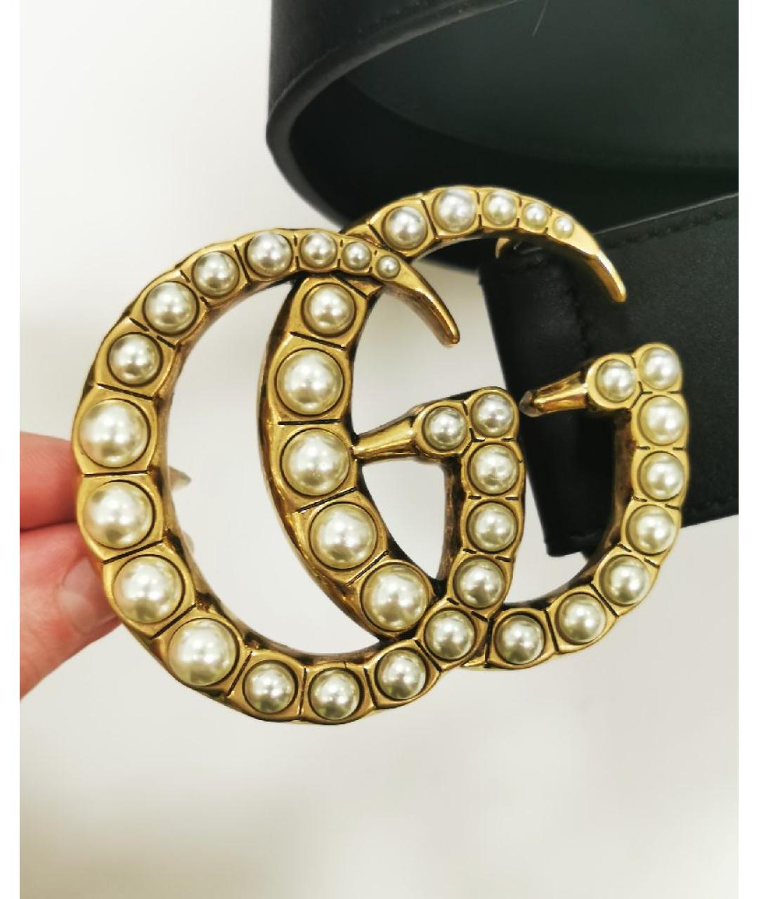 GUCCI Черный кожаный ремень, фото 4