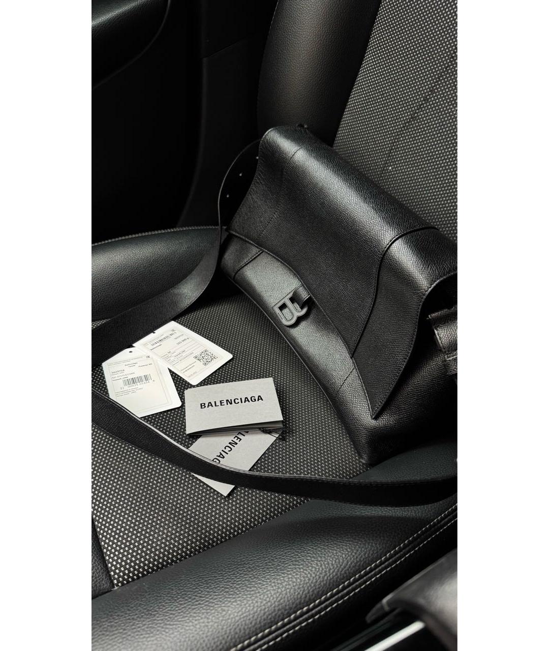 BALENCIAGA Черная кожаная сумка через плечо, фото 2