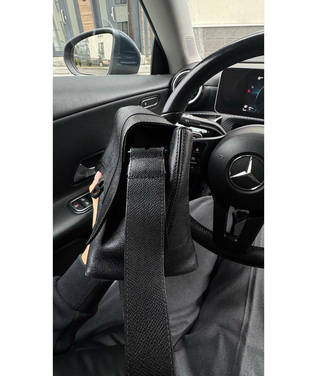 BALENCIAGA Черная кожаная сумка через плечо, фото 5