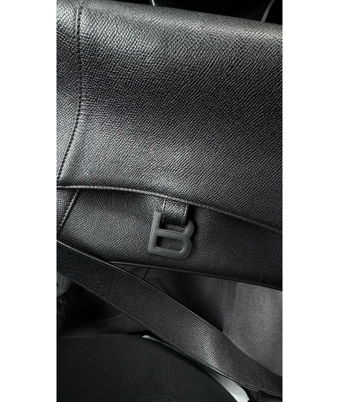 BALENCIAGA Черная кожаная сумка через плечо, фото 6