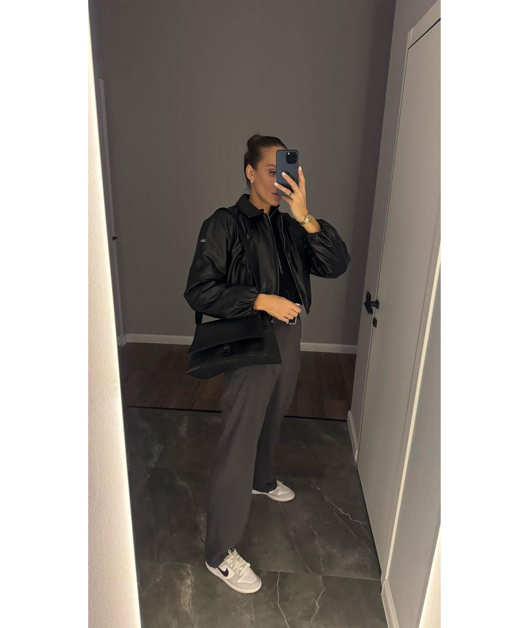 BALENCIAGA Черная кожаная сумка через плечо, фото 8