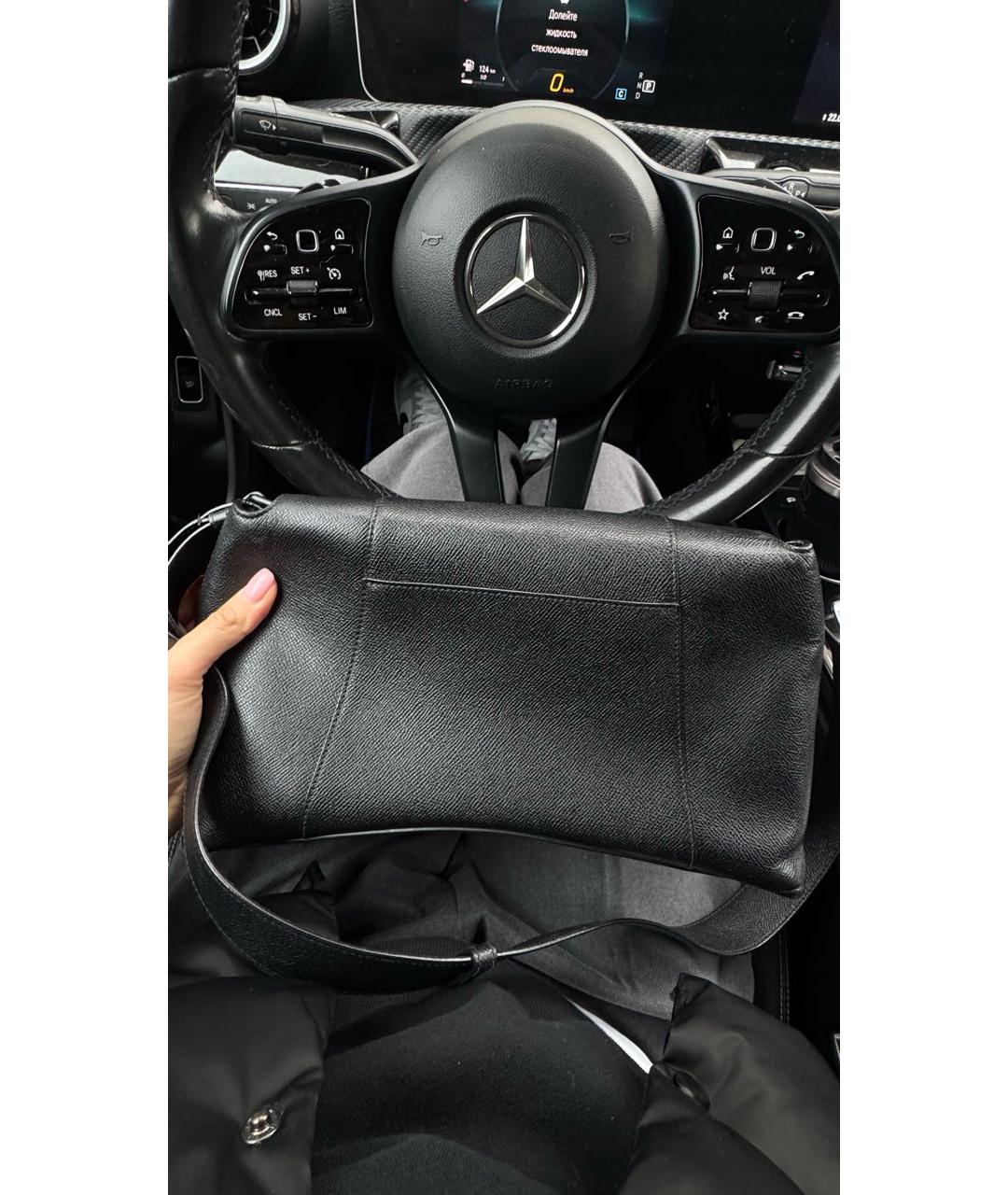 BALENCIAGA Черная кожаная сумка через плечо, фото 3