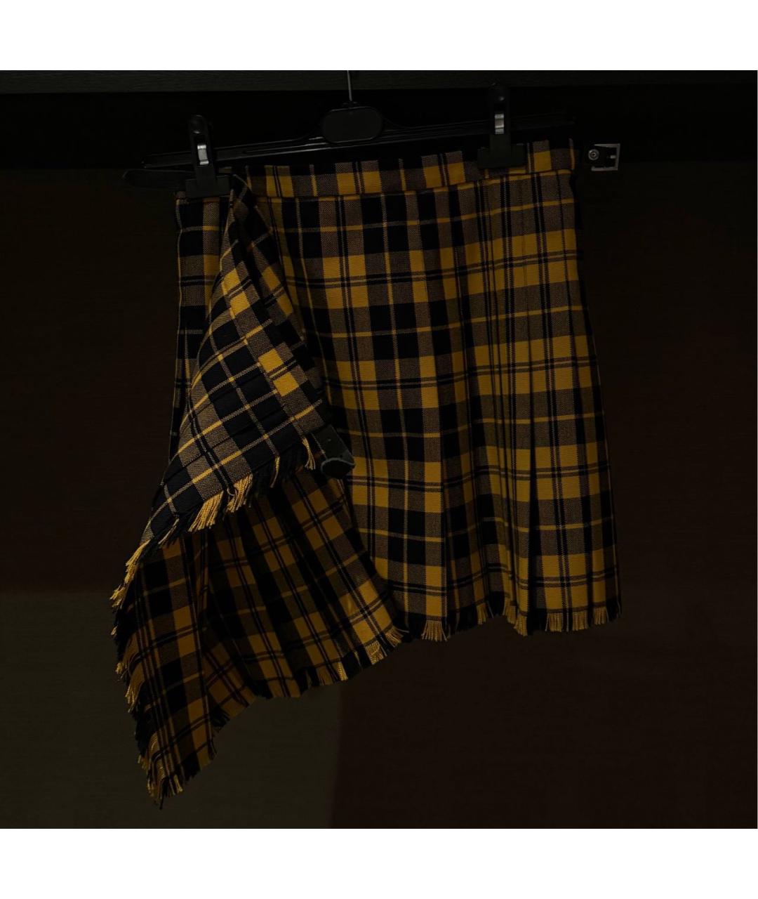 POLO RALPH LAUREN Желтая полиэстеровая юбка мини, фото 2