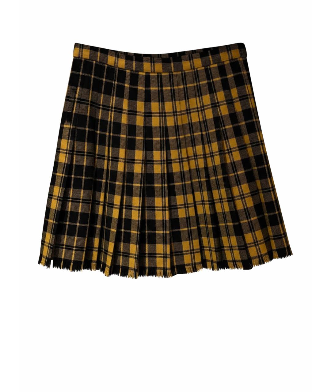 POLO RALPH LAUREN Желтая полиэстеровая юбка мини, фото 1