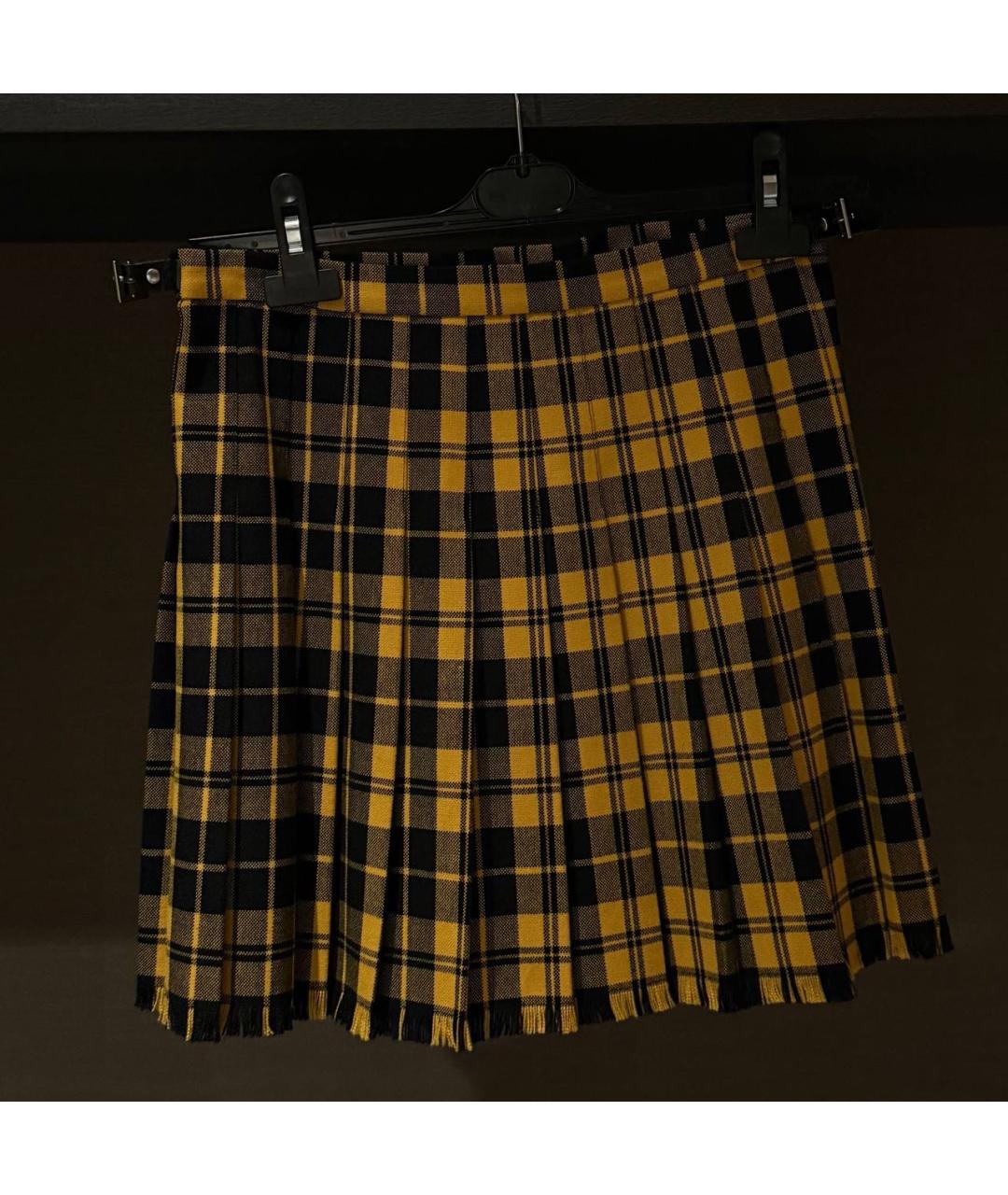 POLO RALPH LAUREN Желтая полиэстеровая юбка мини, фото 6