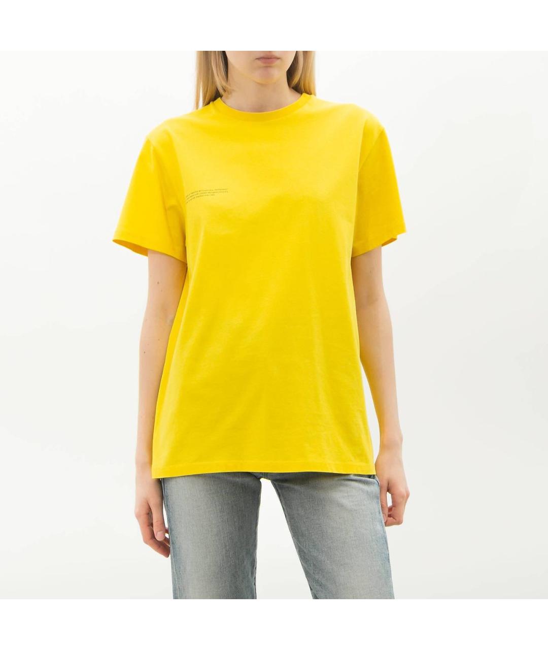 THE PANGAIA Желтая хлопковая футболка, фото 2