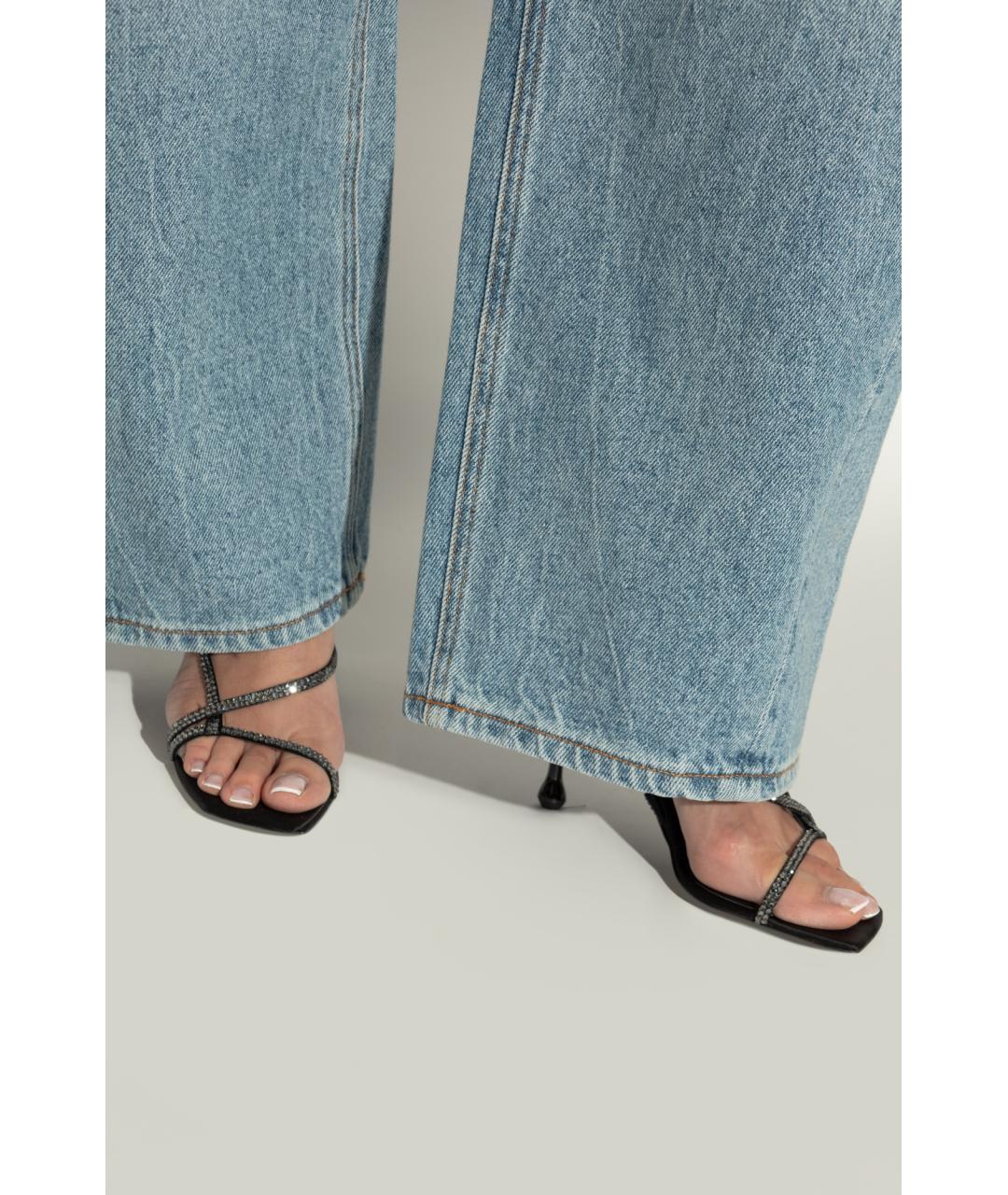 JIMMY CHOO Черные текстильные босоножки, фото 5