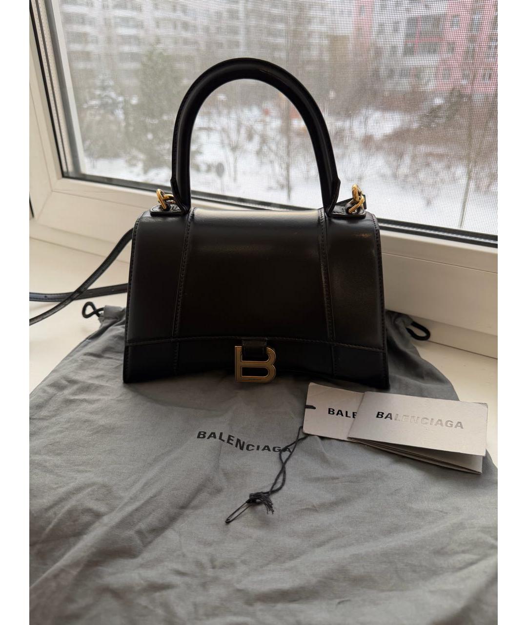 BALENCIAGA Черная кожаная сумка с короткими ручками, фото 6