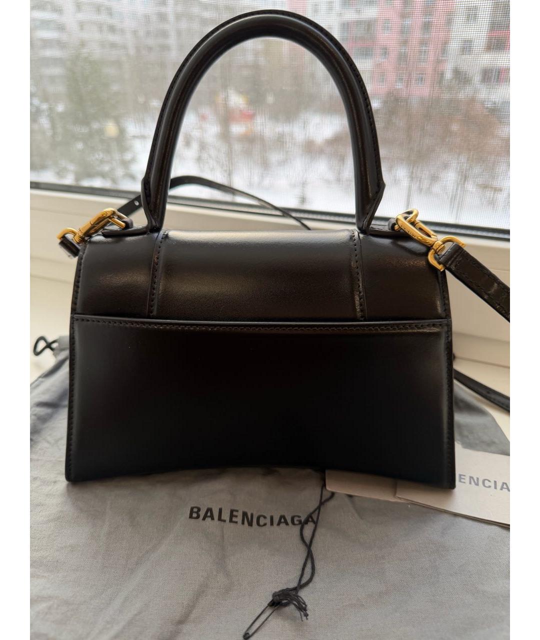 BALENCIAGA Черная кожаная сумка с короткими ручками, фото 2