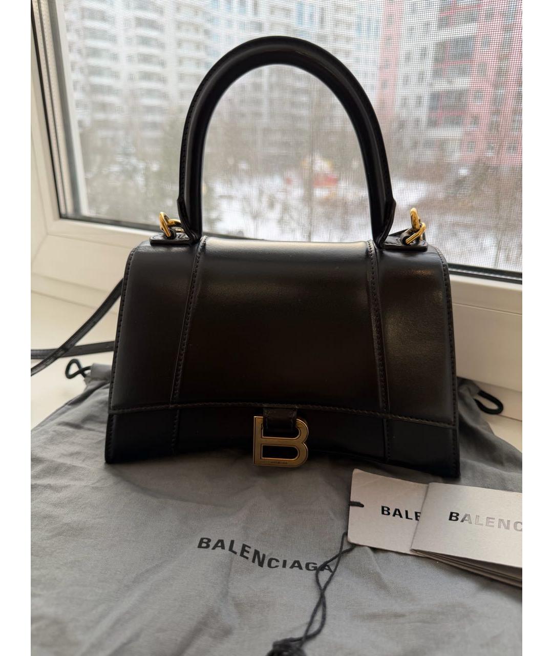 BALENCIAGA Черная кожаная сумка с короткими ручками, фото 7