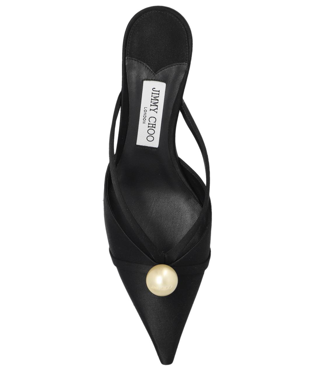 JIMMY CHOO Черные текстильные мюли, фото 3