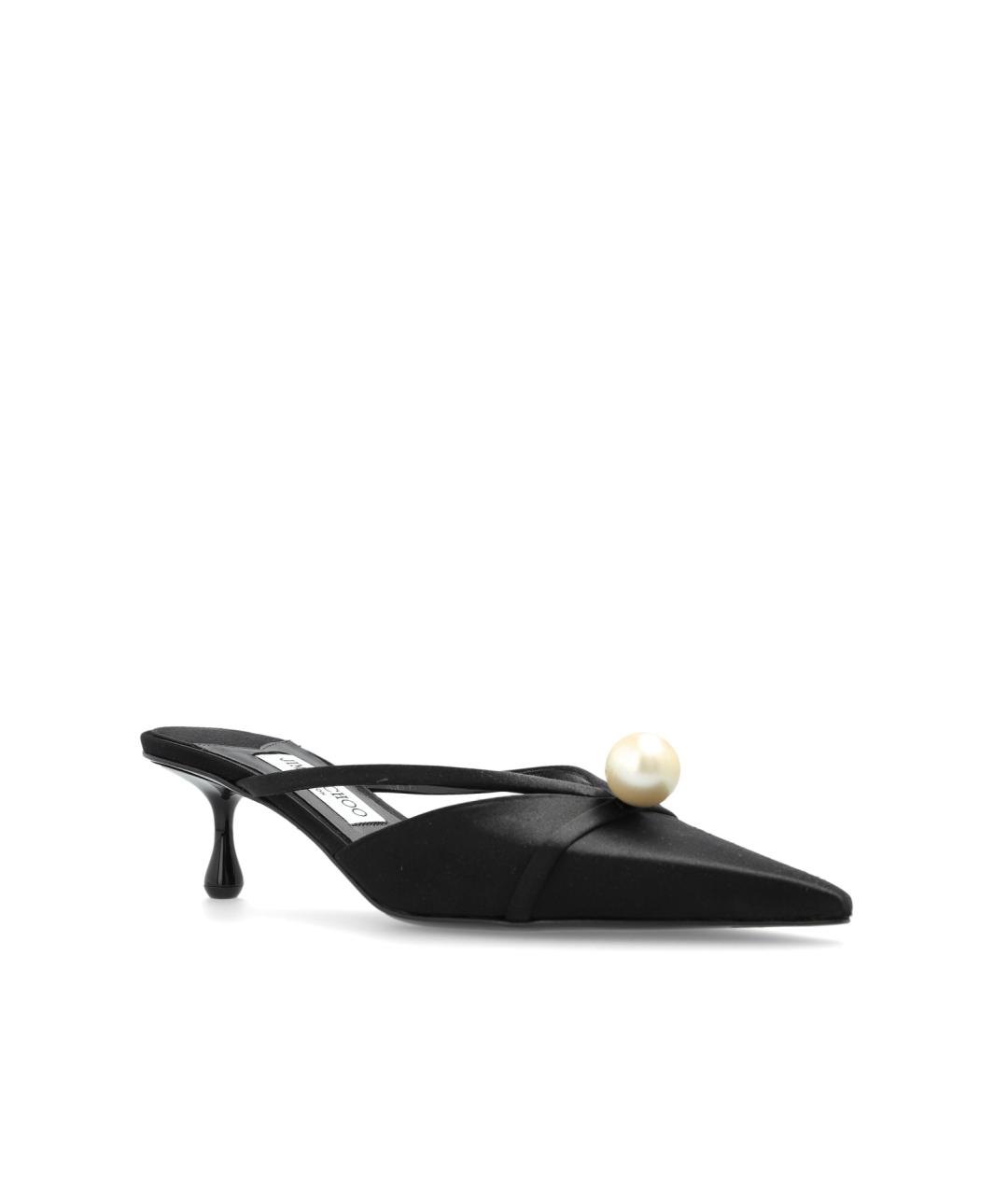 JIMMY CHOO Черные текстильные мюли, фото 2