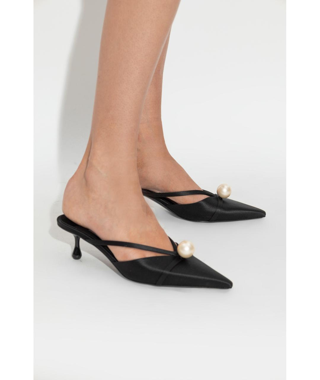 JIMMY CHOO Черные текстильные мюли, фото 5