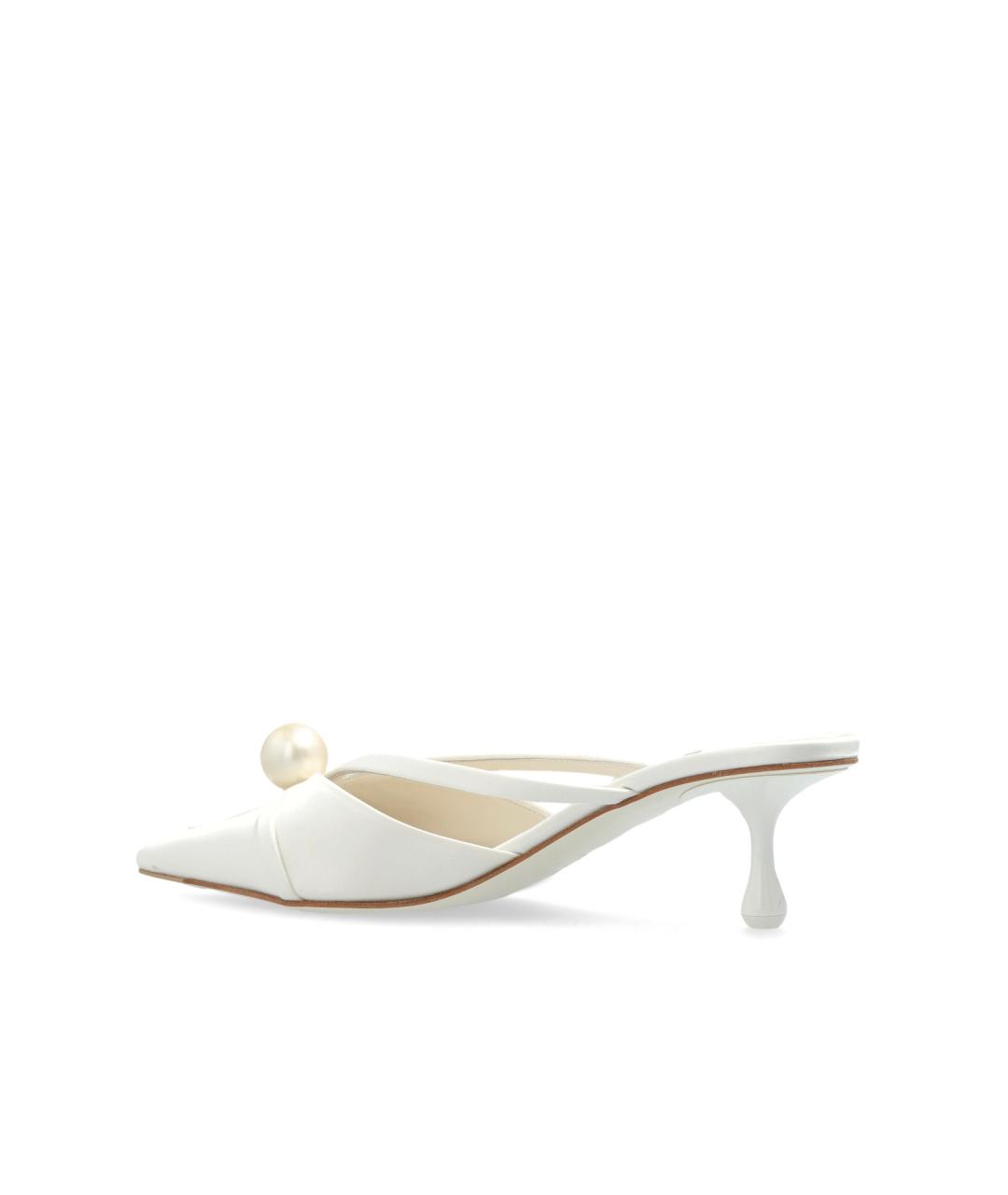 JIMMY CHOO Бежевые текстильные мюли, фото 4