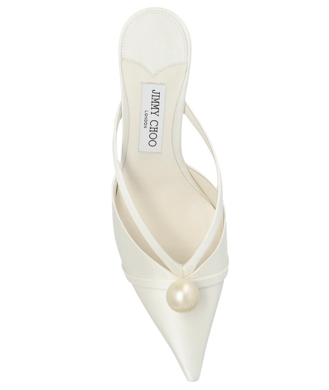 JIMMY CHOO Бежевые текстильные мюли, фото 3