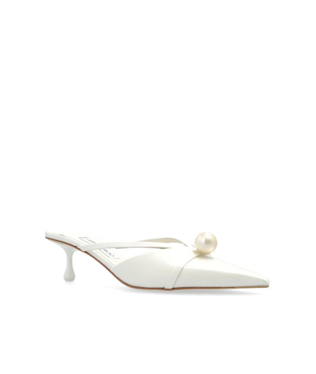 JIMMY CHOO Бежевые текстильные мюли, фото 2