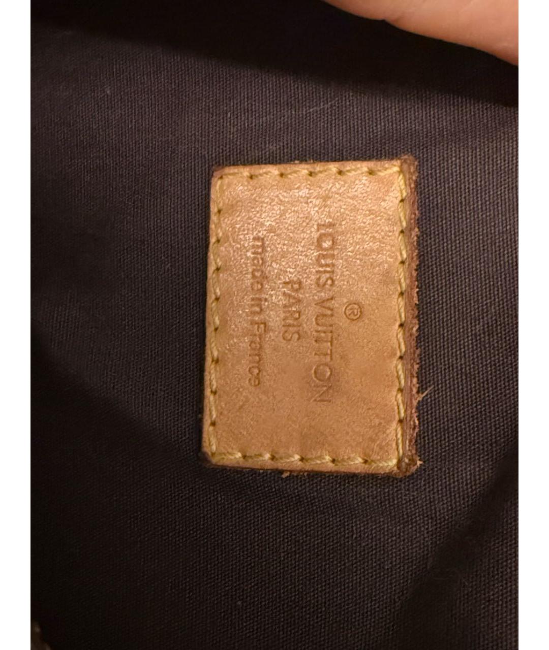 LOUIS VUITTON Бордовая кожаная сумка с короткими ручками, фото 7