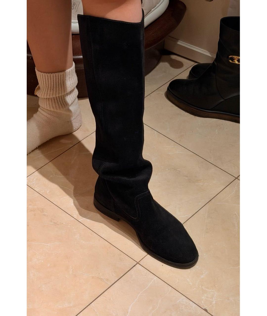 JIMMY CHOO Черные замшевые сапоги, фото 6