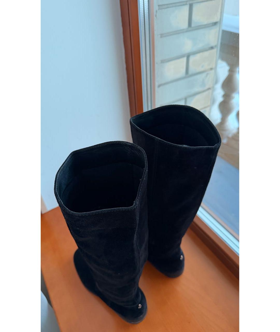 JIMMY CHOO Черные замшевые сапоги, фото 3