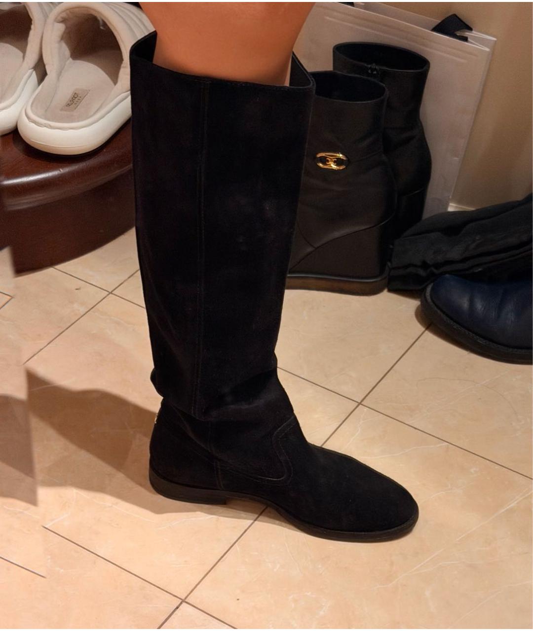 JIMMY CHOO Черные замшевые сапоги, фото 7