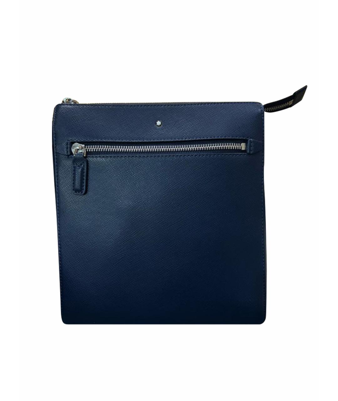 MONTBLANC Темно-синяя кожаная сумка на плечо, фото 6