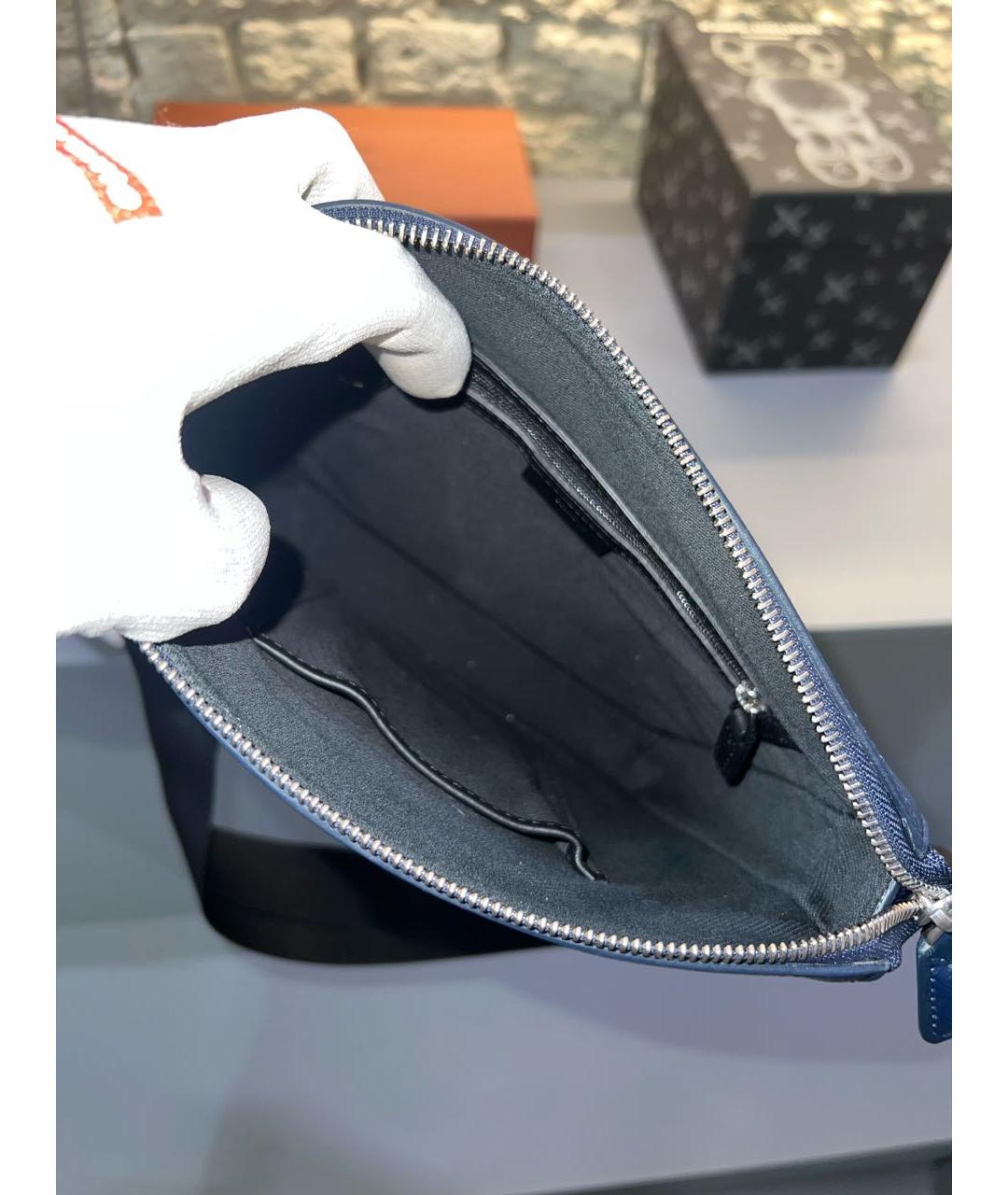 MONTBLANC Темно-синяя кожаная сумка на плечо, фото 5