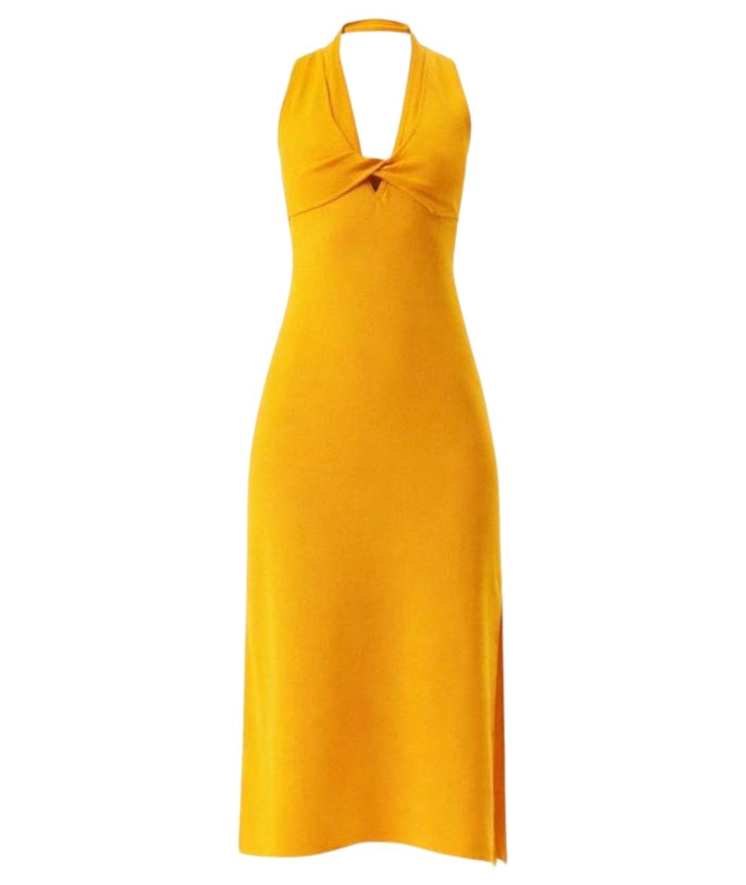 PATRIZIA PEPE Оранжевое вискозное коктейльное платье, фото 1