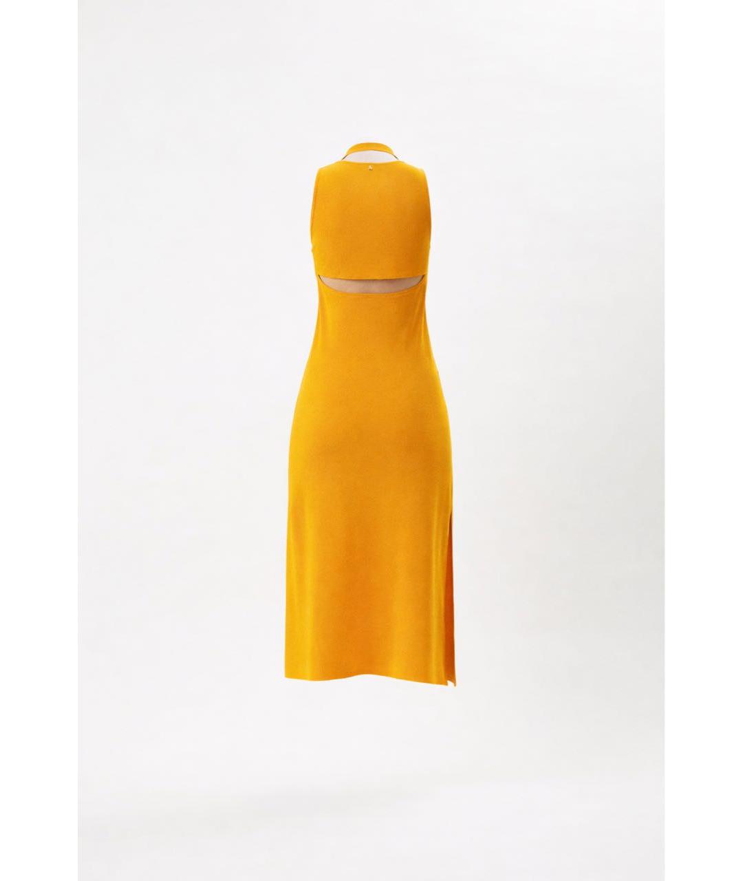 PATRIZIA PEPE Оранжевое вискозное коктейльное платье, фото 3