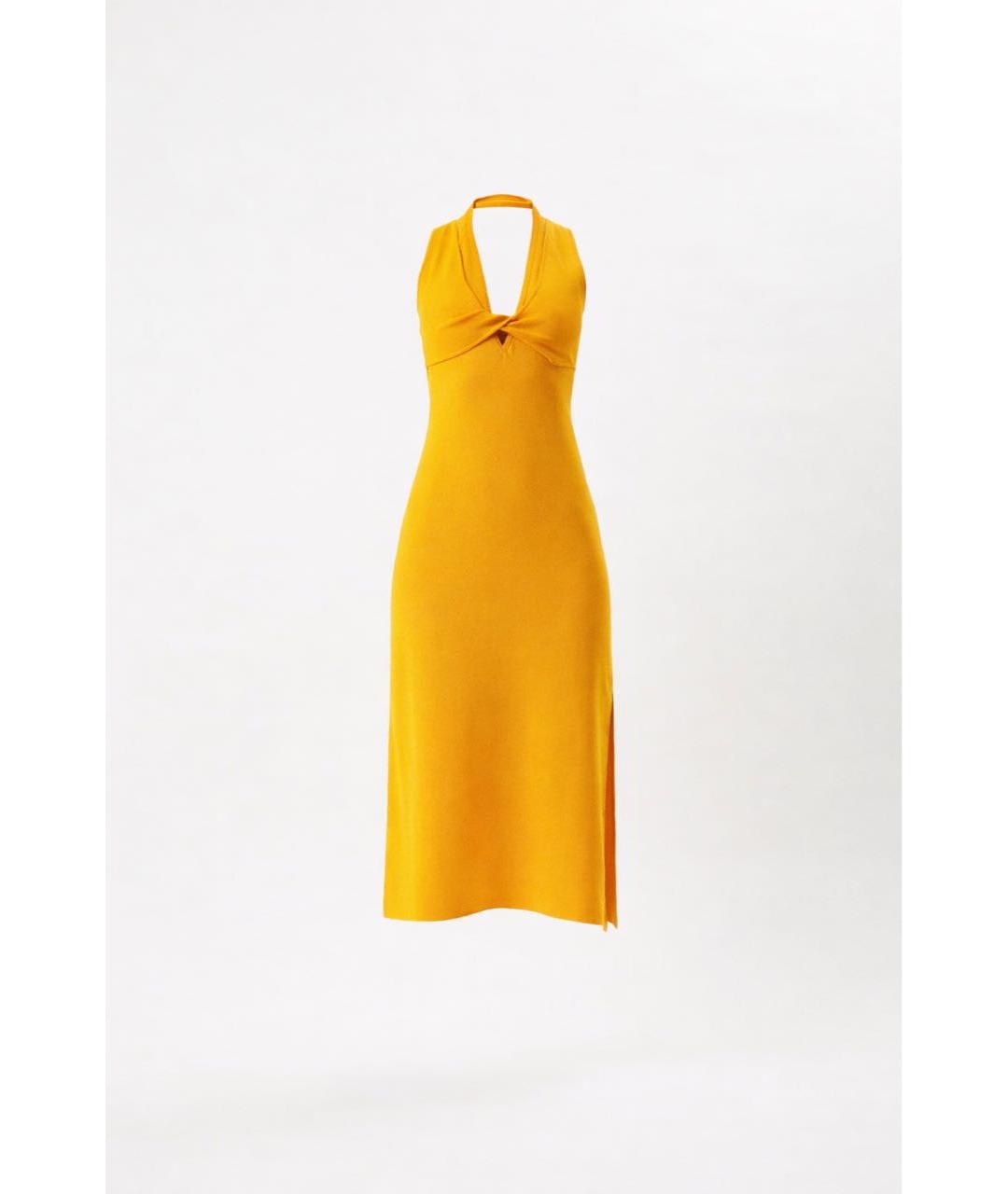 PATRIZIA PEPE Оранжевое вискозное коктейльное платье, фото 6