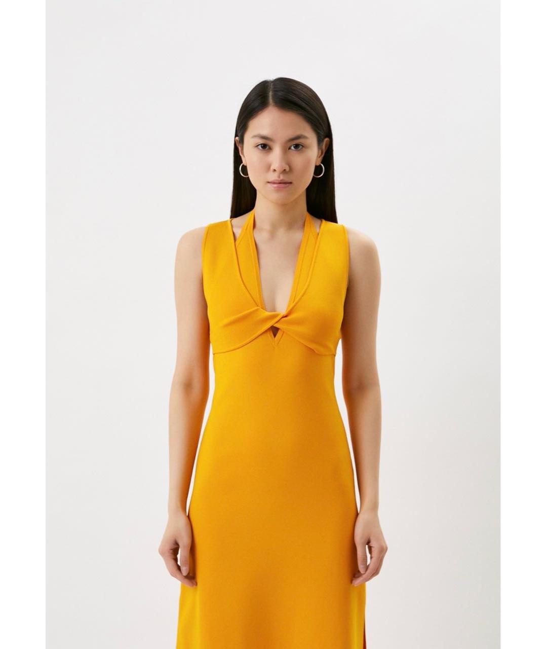 PATRIZIA PEPE Оранжевое вискозное коктейльное платье, фото 4