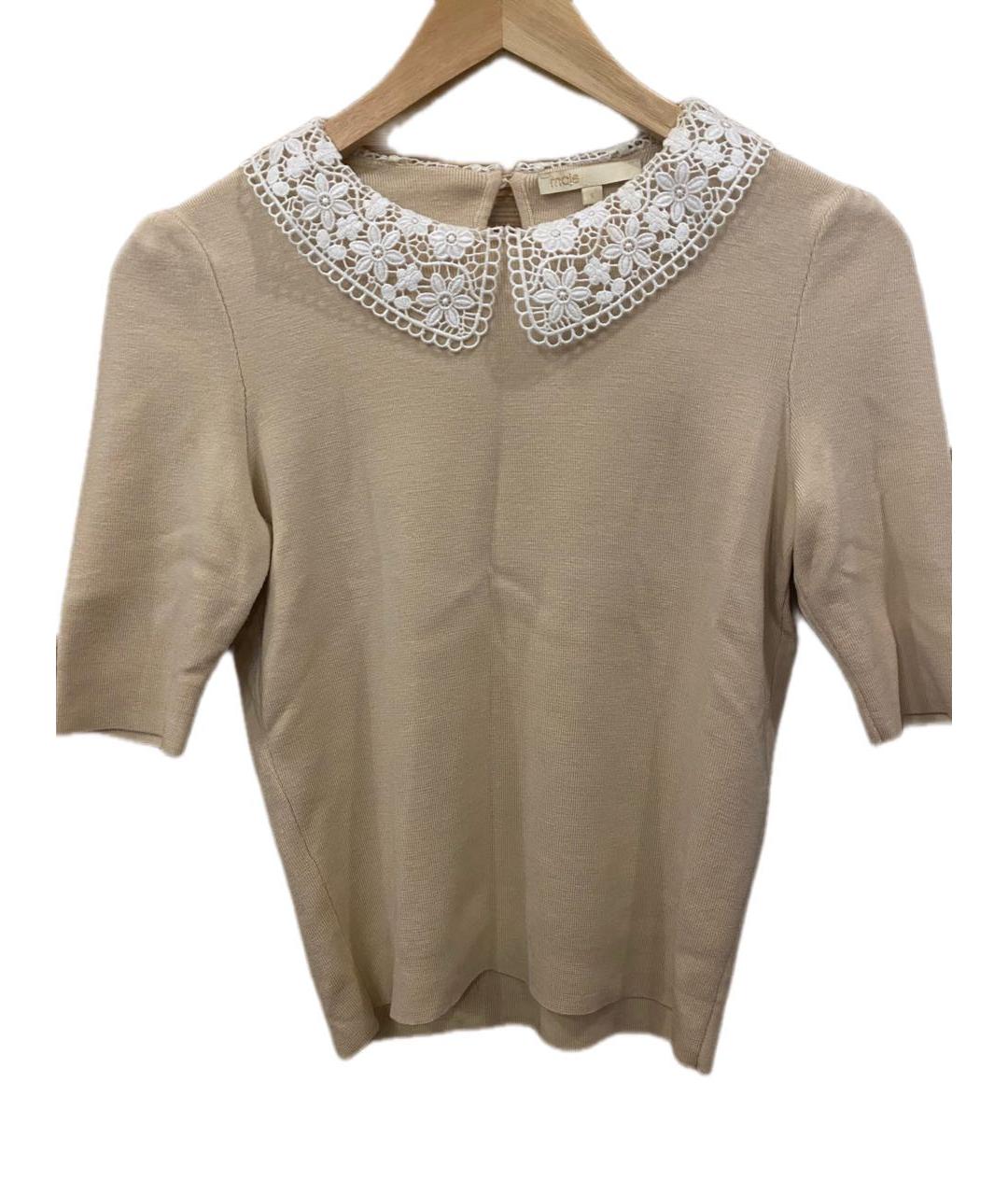 MAJE Бежевый хлопковый джемпер / свитер, фото 4