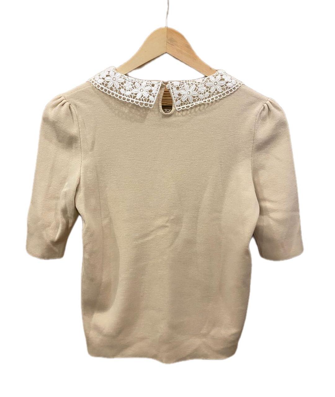 MAJE Бежевый хлопковый джемпер / свитер, фото 2