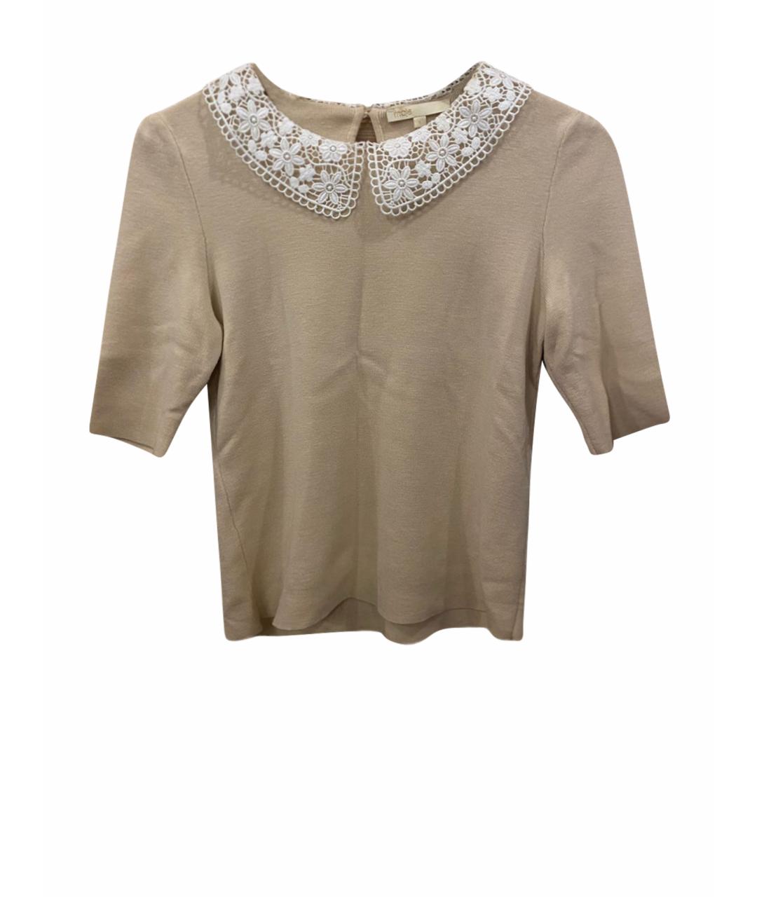 MAJE Бежевый хлопковый джемпер / свитер, фото 1