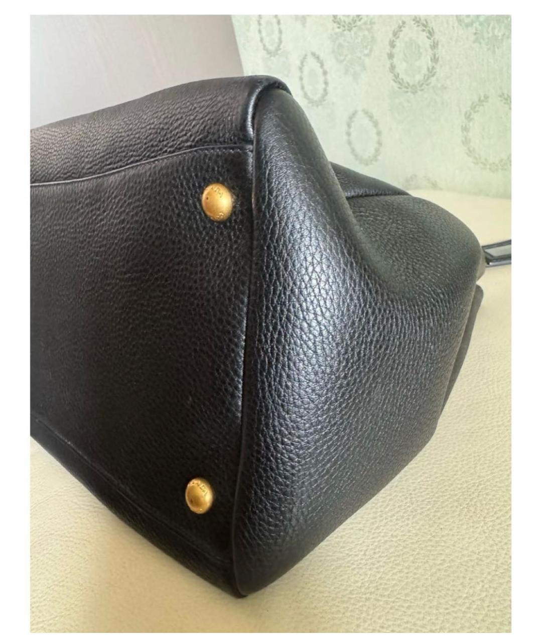 PRADA Черная кожаная сумка с короткими ручками, фото 6