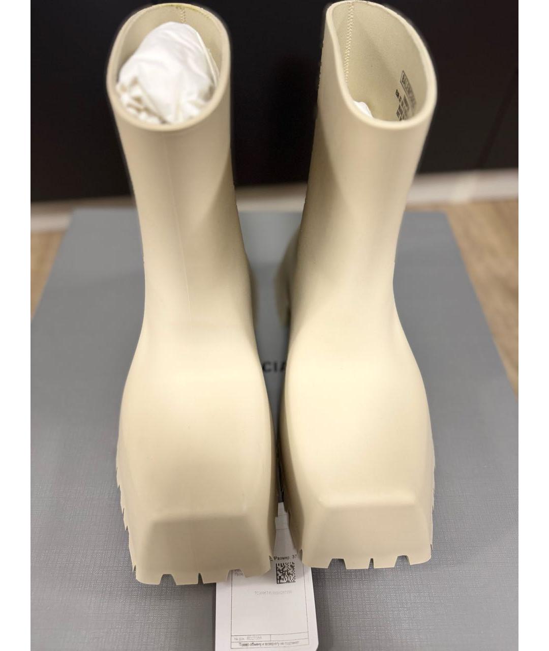 BALENCIAGA Бежевые резиновые полусапоги, фото 2
