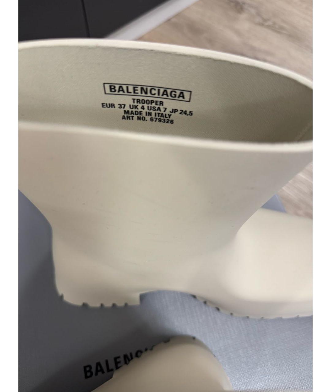BALENCIAGA Бежевые резиновые полусапоги, фото 5