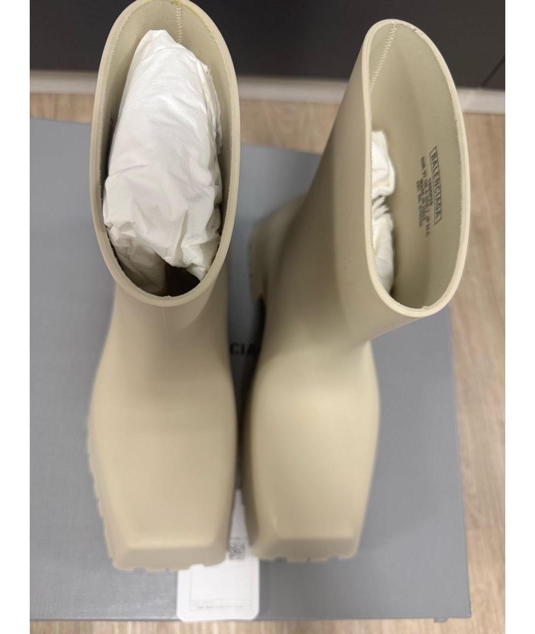 BALENCIAGA Бежевые резиновые полусапоги, фото 3