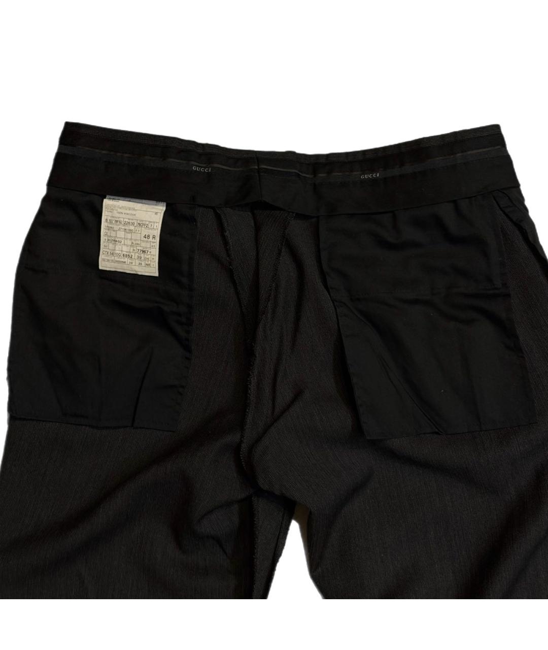 GUCCI Антрацитовые шерстяные классические брюки, фото 3