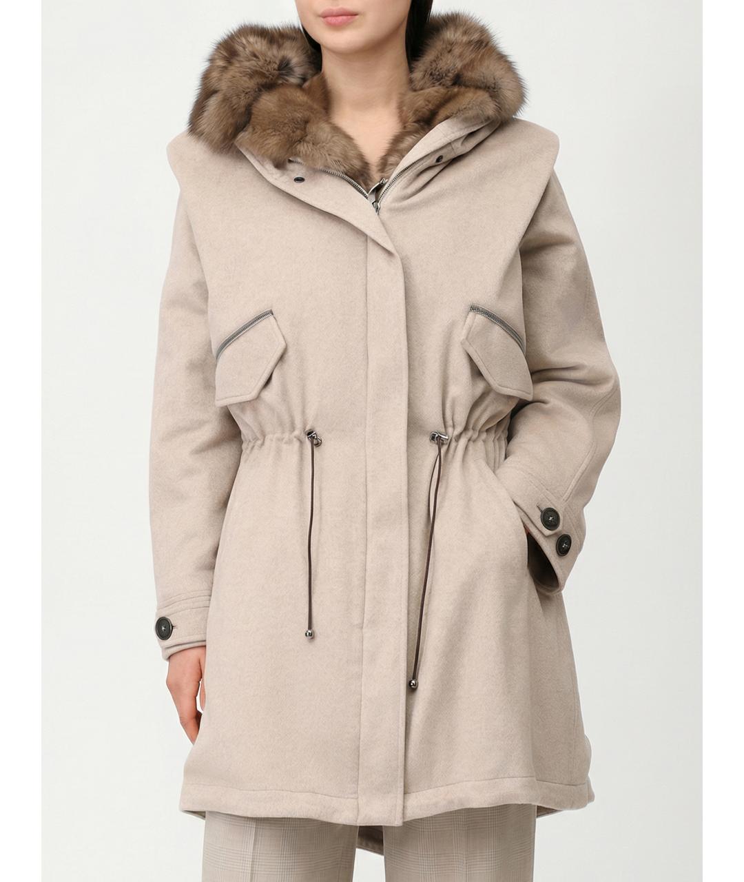 RINDI Бежевая кашемировая парка, фото 4