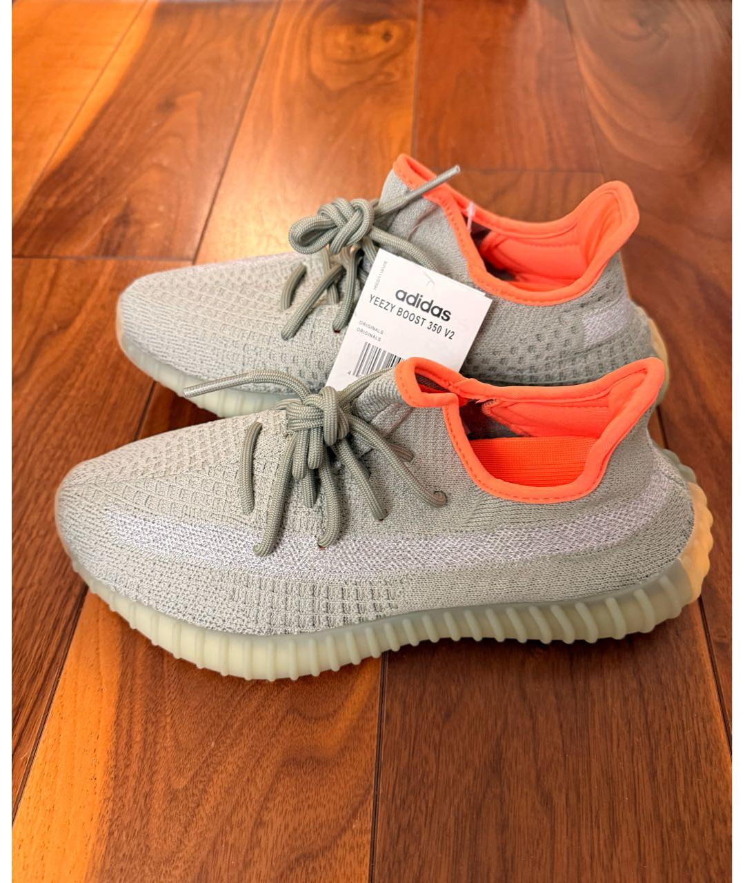 ADIDAS YEEZY Голубые синтетические кроссовки, фото 8