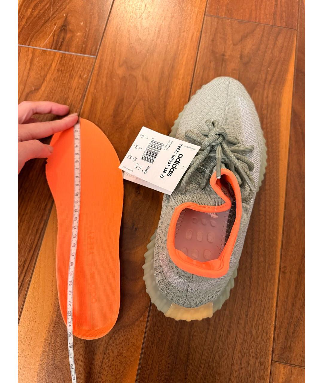 ADIDAS YEEZY Голубые синтетические кроссовки, фото 6