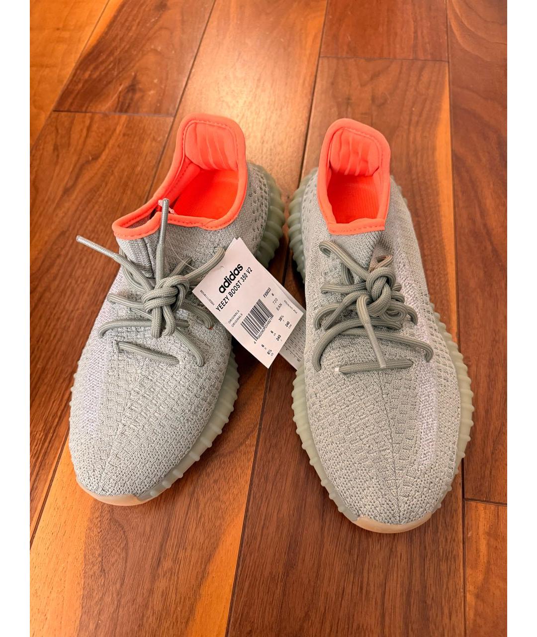 ADIDAS YEEZY Голубые синтетические кроссовки, фото 2