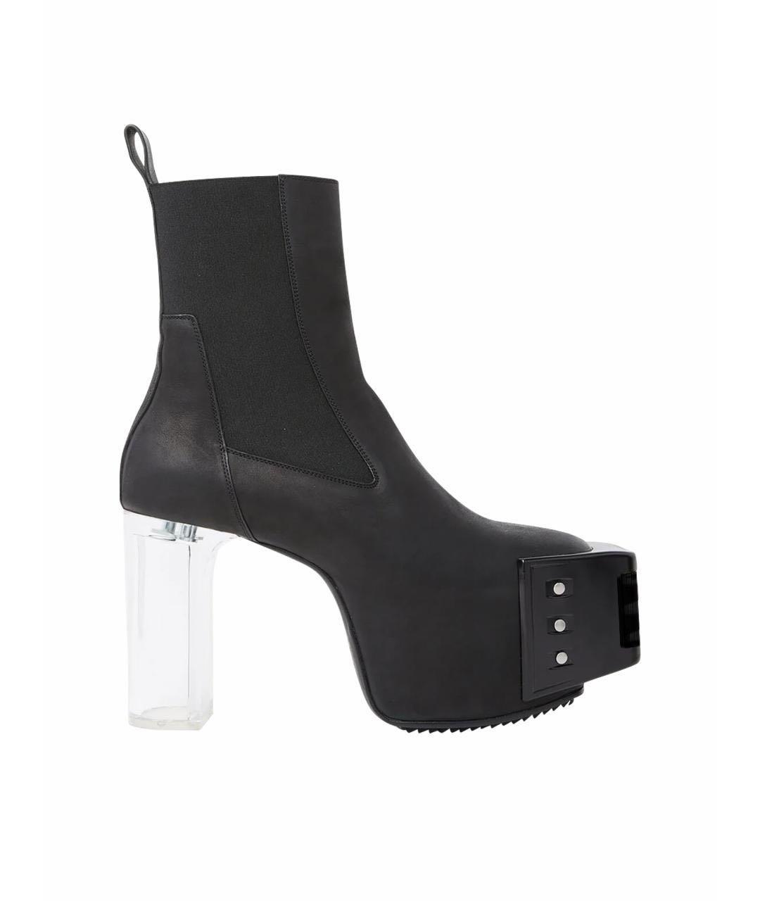 RICK OWENS Черные кожаные высокие ботинки, фото 7