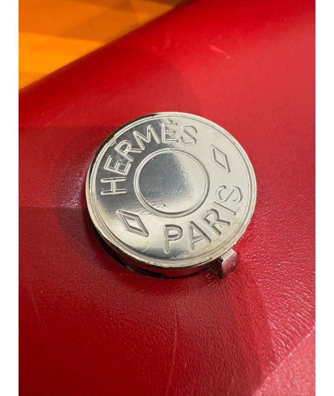 HERMES Красная тканевая сумка через плечо, фото 3