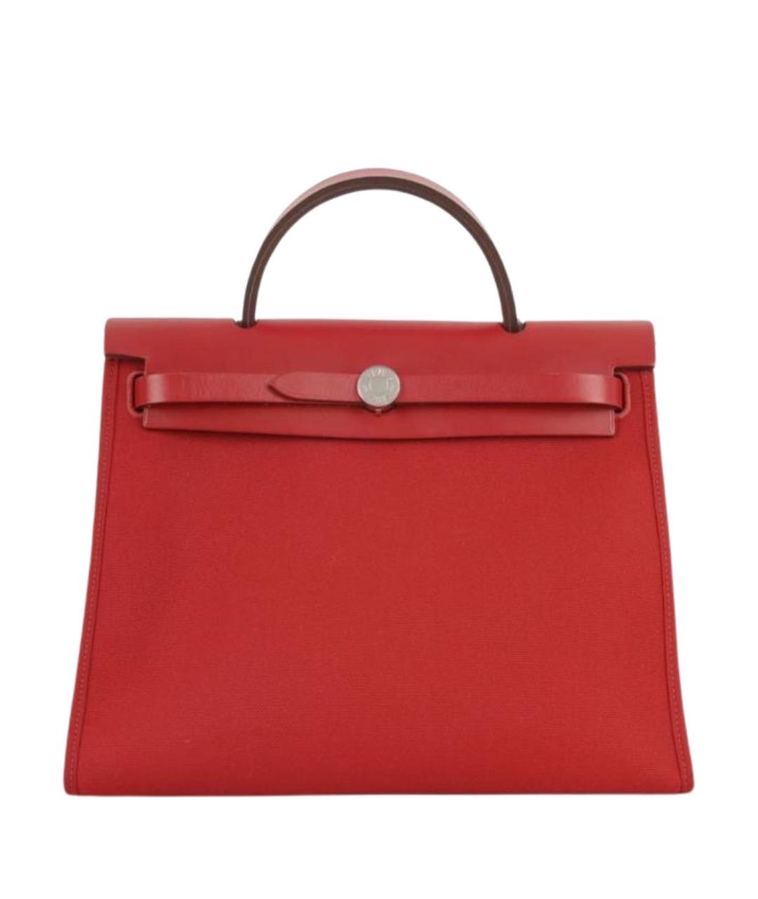 HERMES Красная тканевая сумка через плечо, фото 1