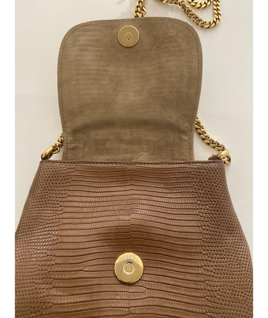 GUCCI Бежевая сумка через плечо из экзотической кожи, фото 7