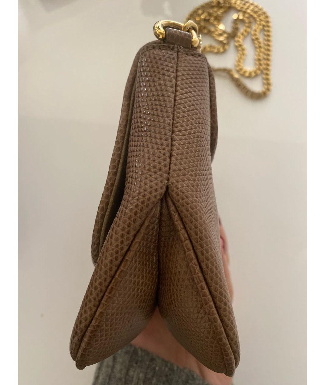 GUCCI Бежевая сумка через плечо из экзотической кожи, фото 5